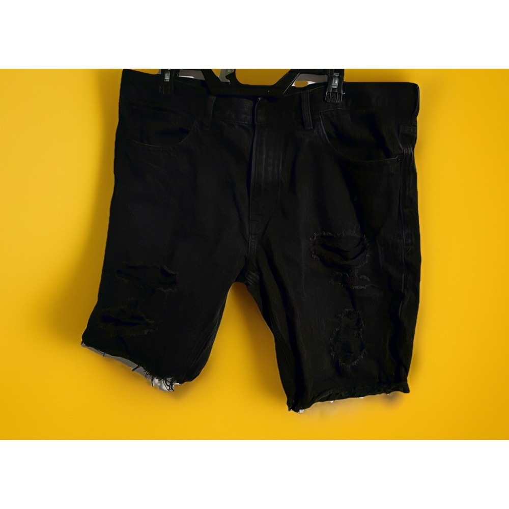 Express shorts‎ Mens Denim Distressed Holes destroyed Streetwear Y2K Black